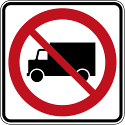 Camiones prohibidos.